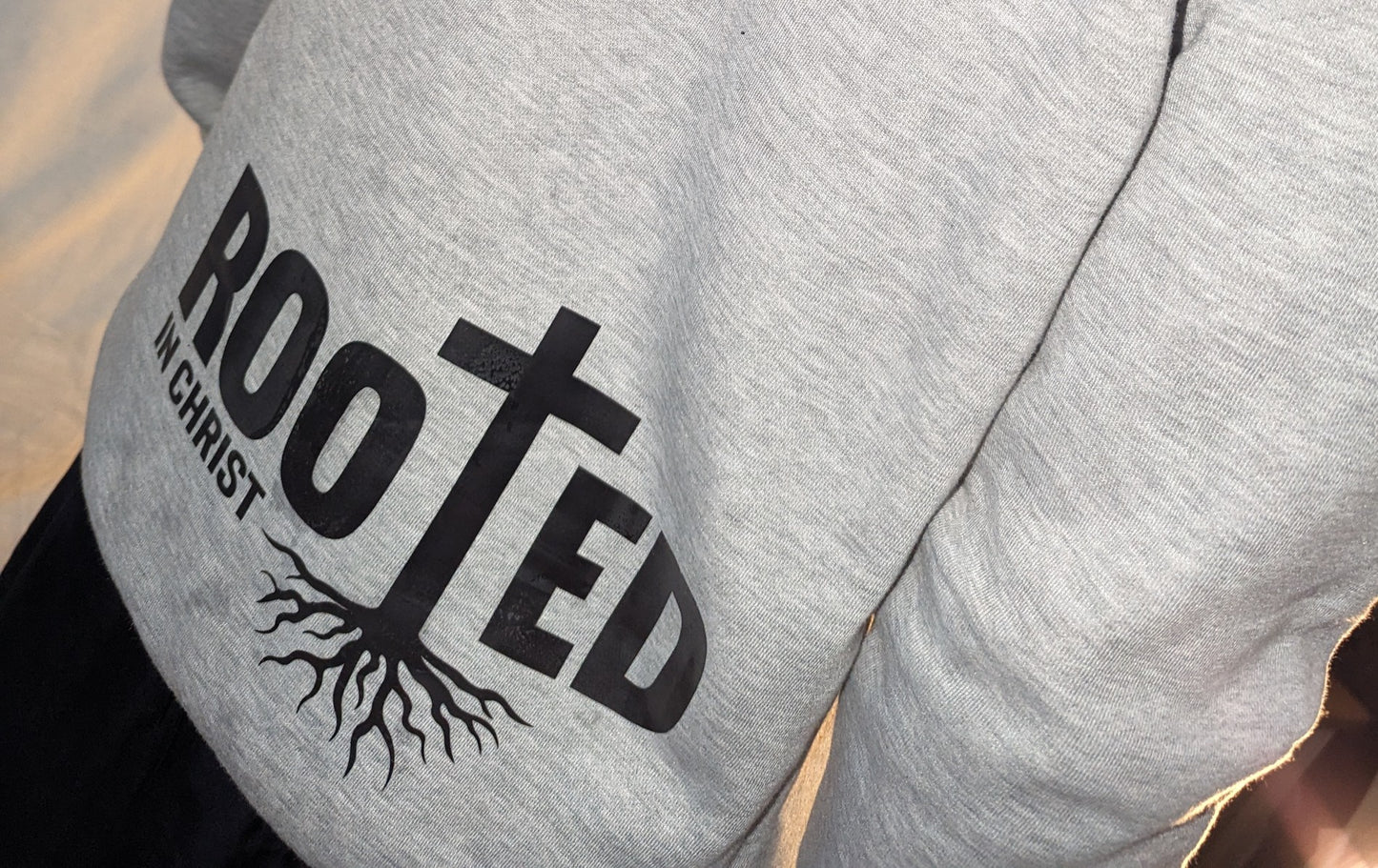 Grey Hoodie - Born to serve|Rooted