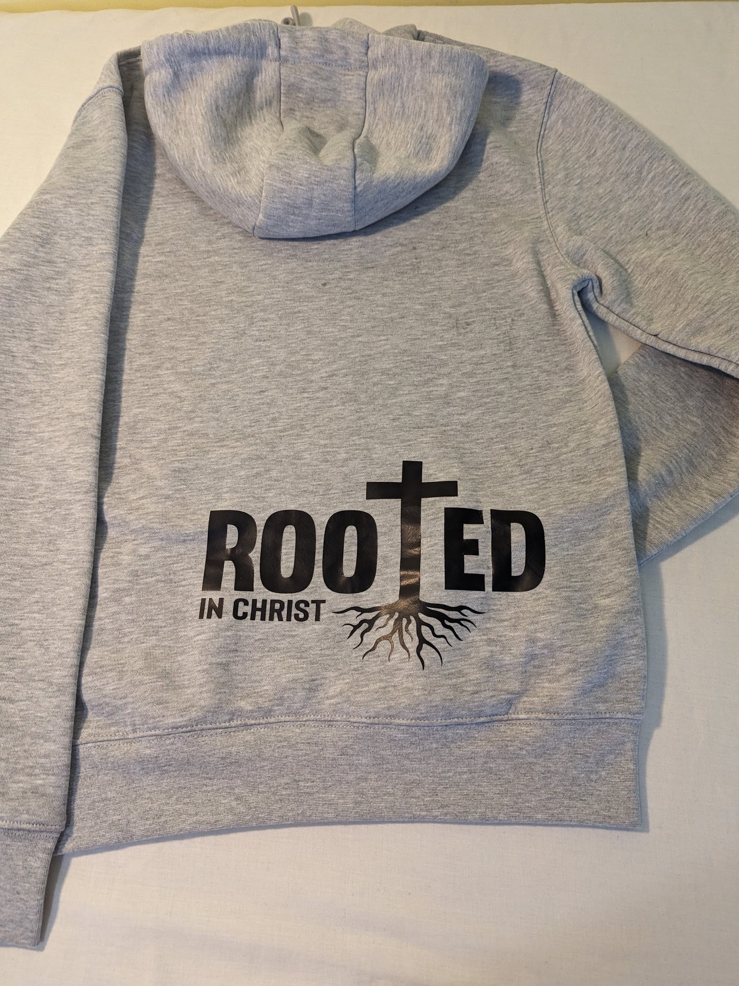 Grey Hoodie. Born to serve || Rooted in Christ