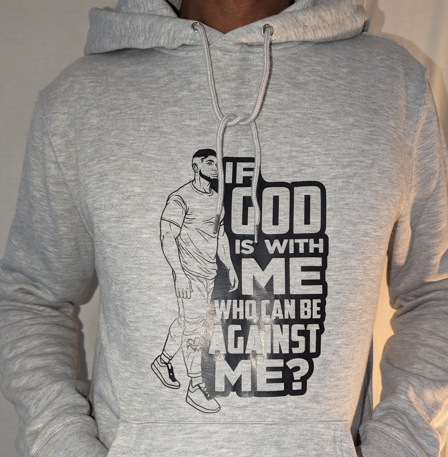 Men Grey hoodie - If God is for me