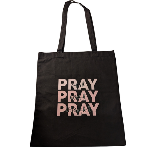 Tote Bag - Pray Black & Pink