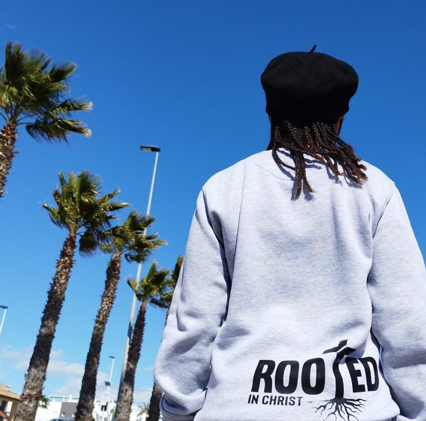 Grey Hoodie. Born to serve || Rooted in Christ