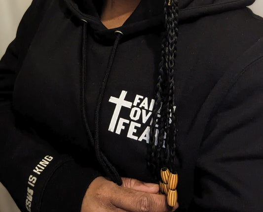 Black Hoodie. Faith Over Fear | Jesus is King