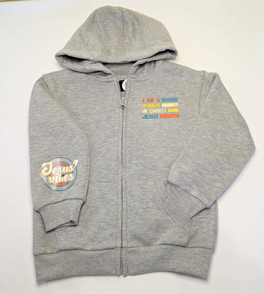 Boy Zip Hoodie - I am a winner