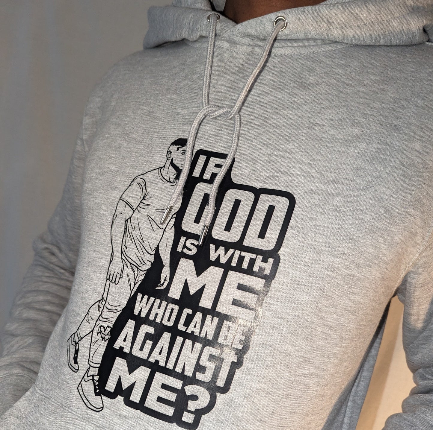 Men Grey hoodie - If God is for me