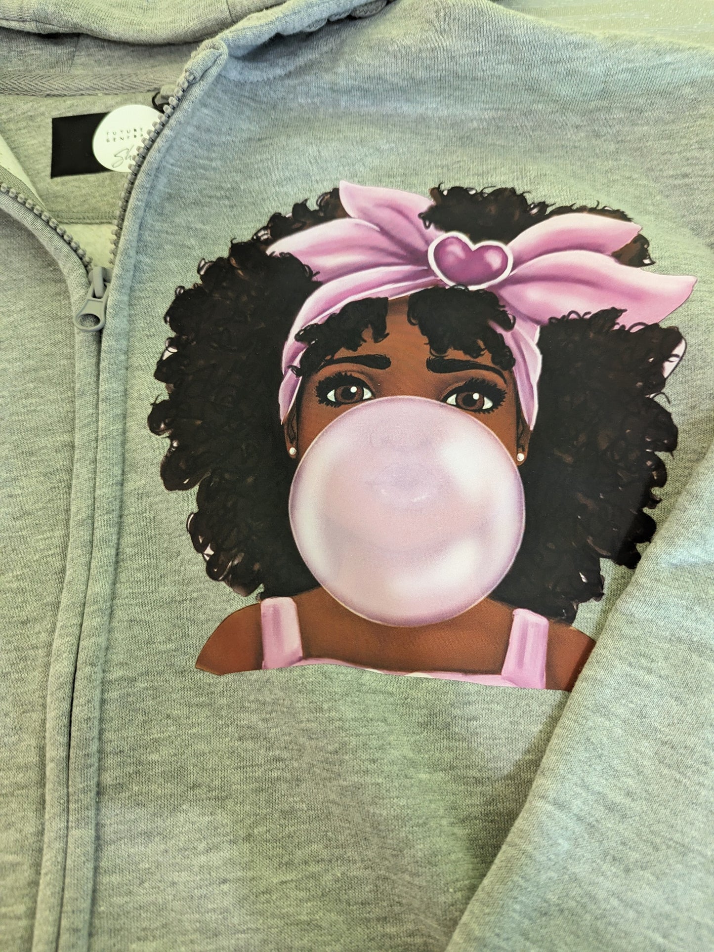 Girl - Bubble Gum/But First Pray Zip Hoodie